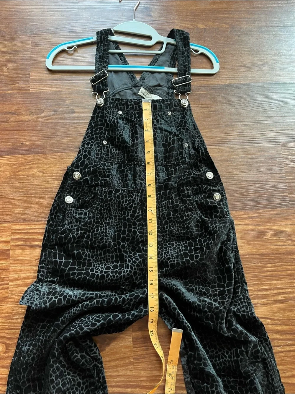 Girls Rachel's Kids Black Animal Print Velour Overalls - Size 10
